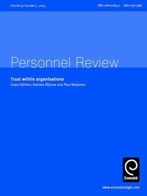 cover image of Personnel Review, Volume 32, Issue 5